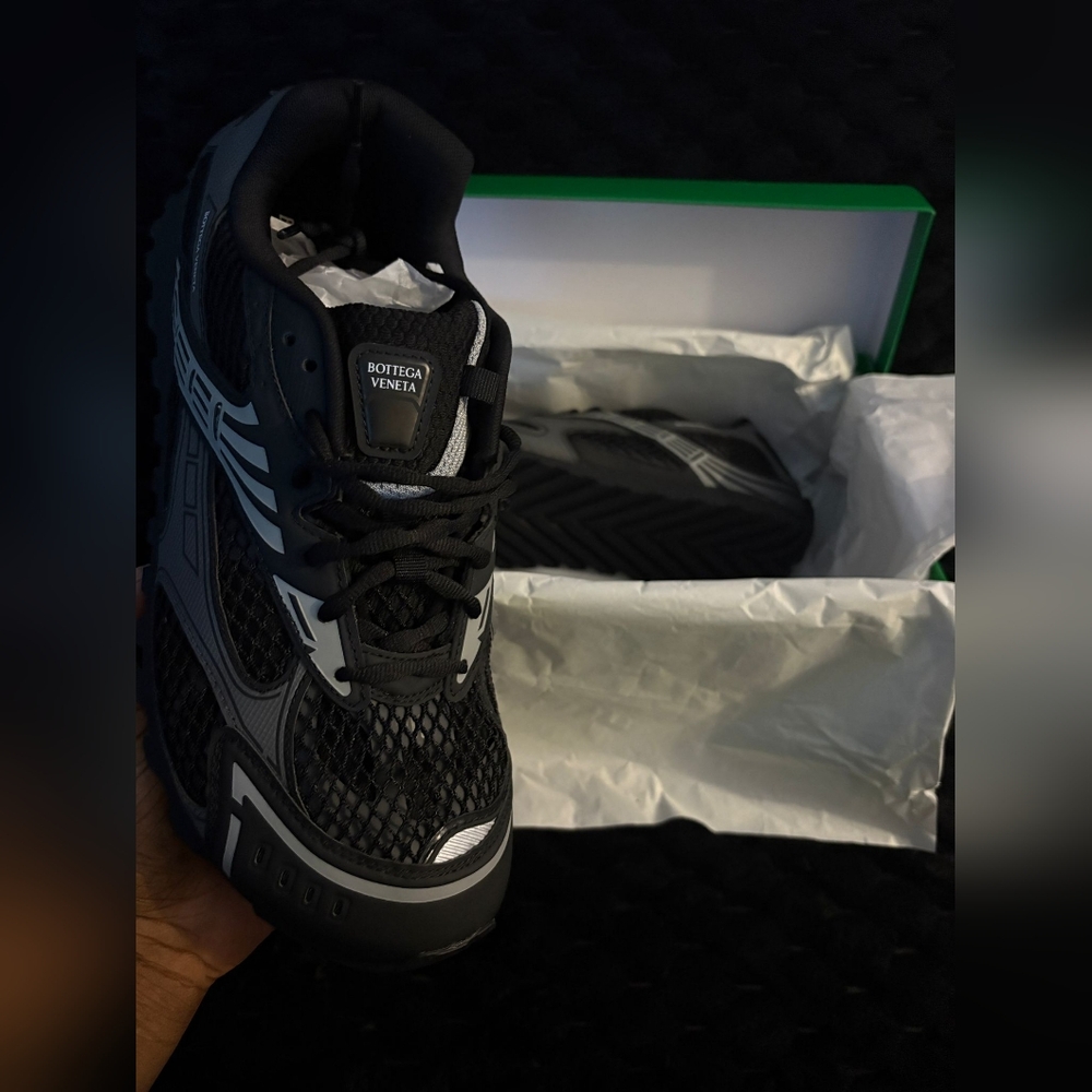 BOTTEGA VENETA Men's Orbit Fishnet Sneakers Size 47/US 14 In Black